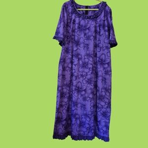 Vintage 70s Purple Pumehana Hawaiian Muumuu Xl